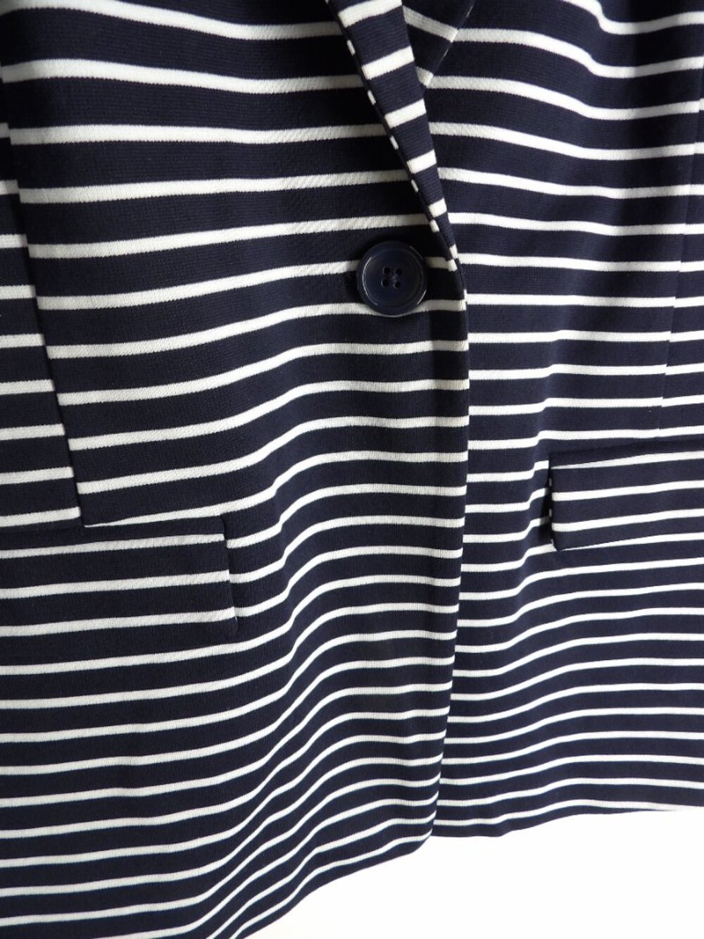 Hawthorn, navy blue and white striped blazer jacket with faux pockets - Picture 5 of 6